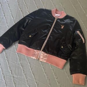🩷 PLAYBOY • Y2K vintage, authentic // black and pink reversible bomber jacket